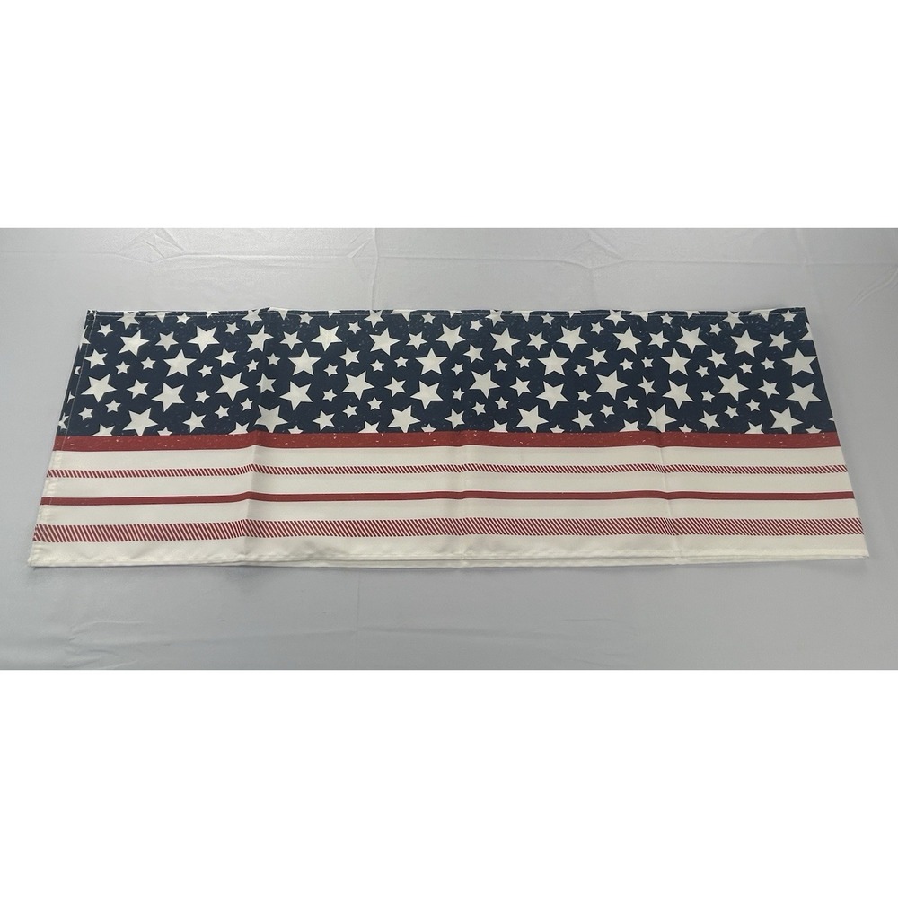 Americana Table Runner 12x70 Red White Blue Stars Stripes Patriotic Farmhouse